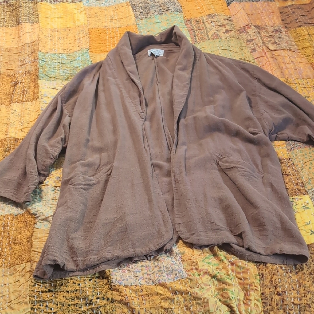 Cozy Brown Shawl Collar Cardigan